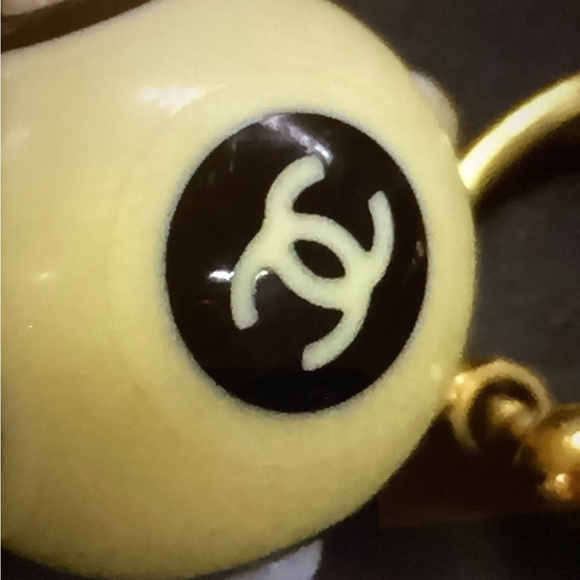 CHANEL CC Logo Ball Hoop Pierced Earrings - Picture 8 of 9